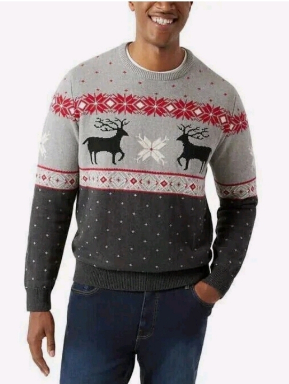 Chaps Family Sweater Holiday Crewneck Cotton Christmas Mens size M